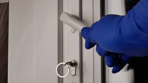 Close and lock the door Stock Footage 146367209