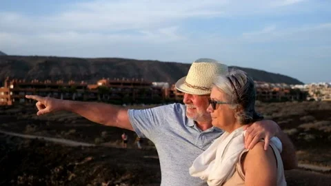 Close up and portrait of two happy and active seniors or pensioners having fun a Vídeos de archivo 135683365