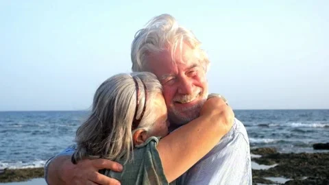 Close up and portrait of two happy and active seniors or pensioners having fun a Vídeos de archivo 139046443