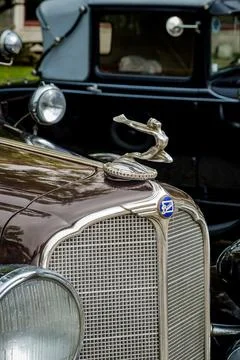 Close-up and selective focus of Buick hood ornament Flying Goddess Stock Photos