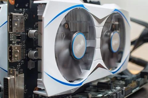 Close-up and selective focus a graphic card of computer working for altcoins  Stock-Fotos