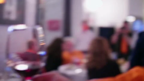 Close up and soft focused view of twa wine glasses half filled with wine in Video stock 146372293