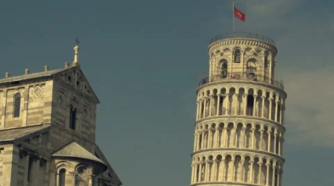 A close up and tilt of The Leaning Tower of Pisa Stock Footage 40101325