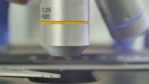 Close and zoom in microscope technology in laboratory. Stock Footage 108198831