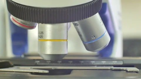 Close and zoom in microscope technology in laboratory. Stock Footage 108198865