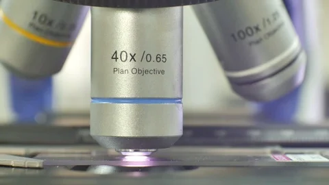 Close and zoom in microscope technology in laboratory. Stock Footage 108198877