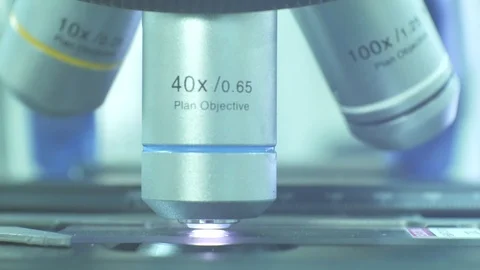 Close and zoom in microscope technology in laboratory. Video stock 108198883