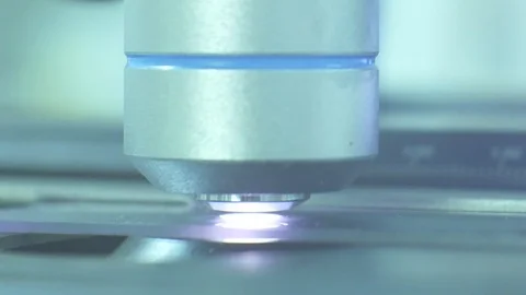 Close and zoom in microscope technology in laboratory. Video stock 108198885