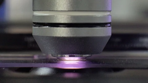 Close and zoom in microscope technology in laboratory. Stock Footage 108199253