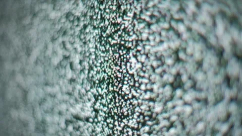Close Up Angled View of Flickering TV Screen Static Stock Footage 310102394