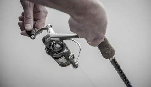 Close up of a angling rod Foto stock