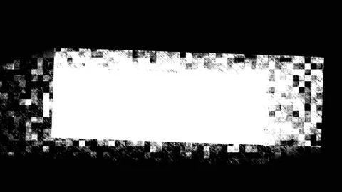 Close-up of an animated white quadrangle in glitch effect. 스톡 동영상 135628346