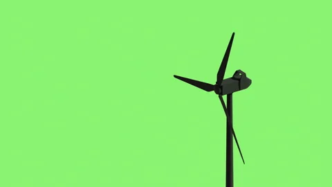Close up animated windmill on green grass background for web design Stock Footage 252929963