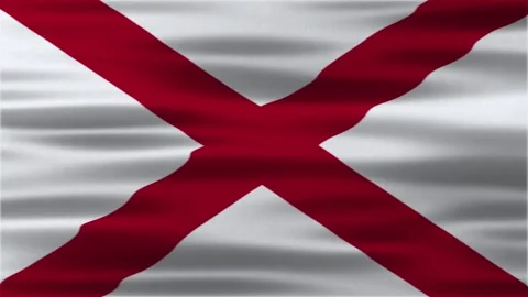 Close up animation of the alabama flag. Stock Footage 312485098