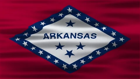 Close up animation of the Arkansas flag. Stock Footage 312485124