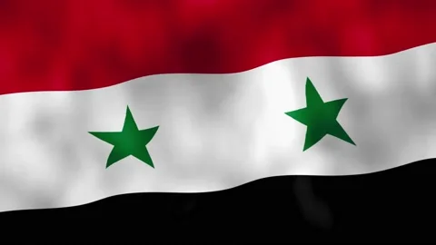 Close up animation of current Syrian national flag waving in full screen 스톡 동영상 140846183