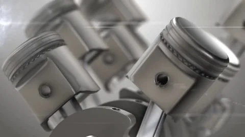 Close-up of animation engine pistons Stock-Footage 72524064