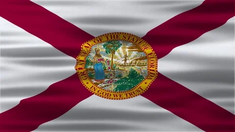 Close up animation of the Florida flag. Stock Footage 312485156