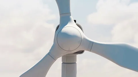 Close-up Animation of Modern Wind Turbine Stock Footage 70107957