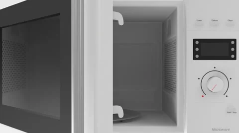 Close-up Animation of Open Microwave Oven with Pizza. Full HD Stock-Footage 47374562