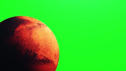 Close up animation of planet mars in space, greenscreen Stock Footage 296075084