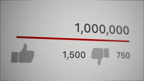 Close up animation of a Video Counter Increasing to 1 Million Views. Stock Footage 121247589