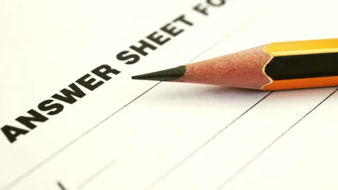 Close up of answer sheet dolly shot Stock Footage 160367982