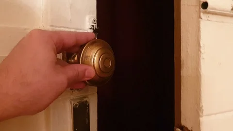 Close antique door Stock Footage 122381702