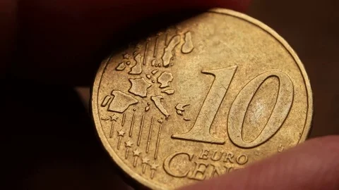 Close up of antique old coins Stock Footage 73975914