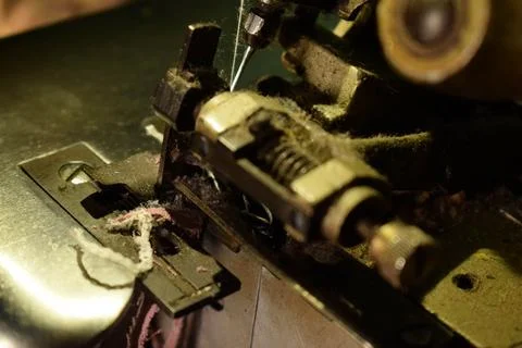 Close up an antique Overlock Sewing Machine Stock Photos