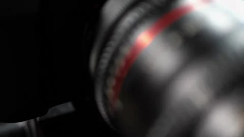 Close up of aperture ring of  camera lens Stock Footage 204991292