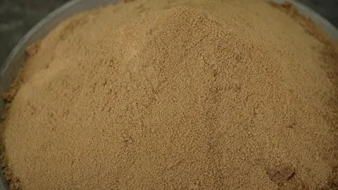 The close-up appearance of palm sugar is brown Stock Footage 261930989