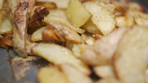 Close-Up of Appetizing Roasted Vegetable Slices | HLG Stock Footage 303385588