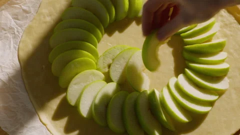 Close up of apple pie recipe preparation Stock Footage 276569459