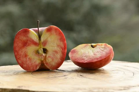 Close up of apple type with red, white, yellow and pink pulp Stock Photos