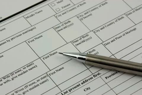 Close up of an application form Stock Photos