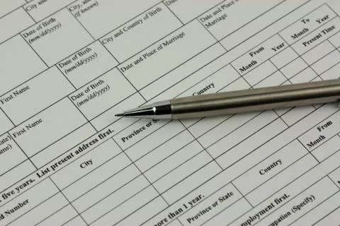 Close up of an application form Stock Photos