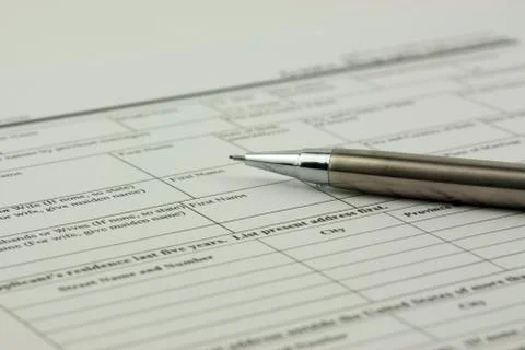 Close up of an application form Stock Photos