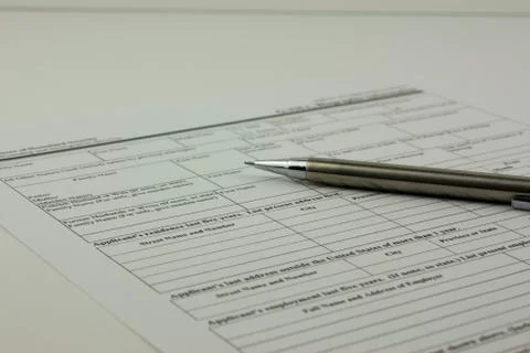 Close up of an application form Stock Photos