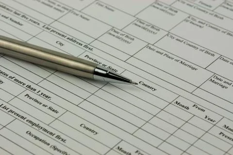 Close up of an application form Stock Photos