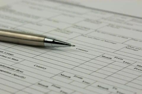 Close up of an application form Stock Photos