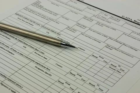 Close up of an application form Stock Photos