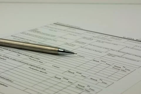 Close up of an application form Stock Photos
