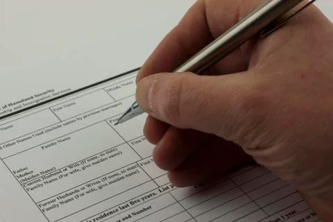 Close up of an application form Stock Photos