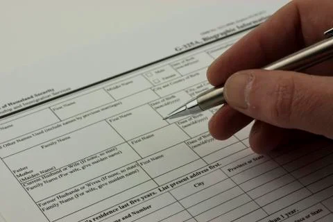 Close up of an application form Stock Photos
