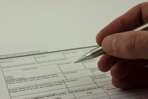 Close up of an application form Stock Photos