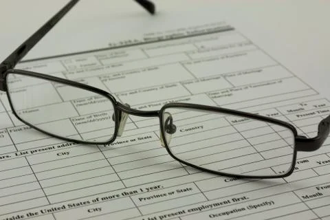 Close up of an application form Stock Photos