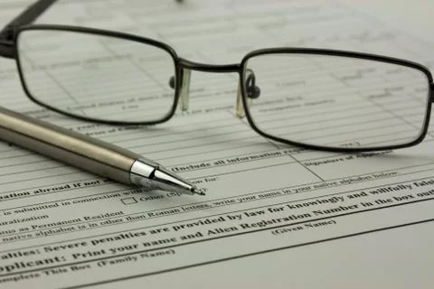Close up of an application form Stock Photos