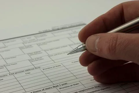 Close up of an application form Stock Photos