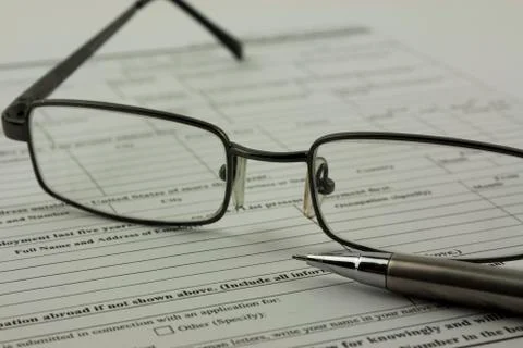 Close up of an application form Stock Photos